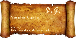 Vargha Gyula névjegykártya