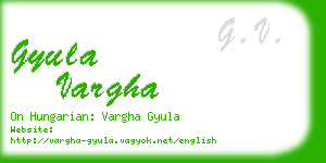 gyula vargha business card